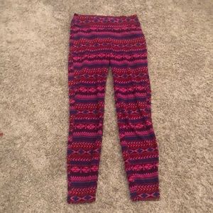 Columbia Fleece Patterned Leggings. Size Sm. EUC.